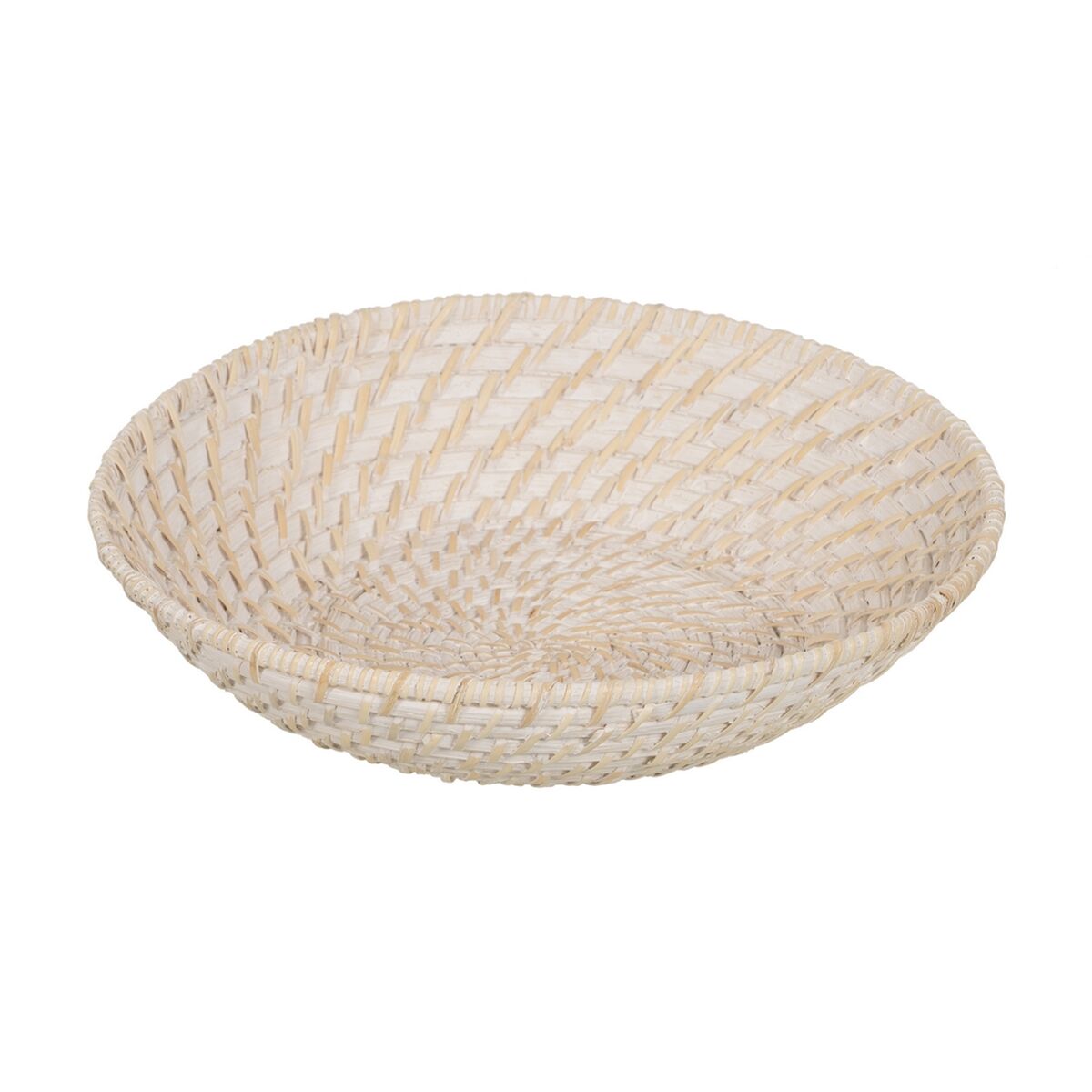 Middenstuk Wit Bamboe Rotan 35 x 35 x 8 cm (2 Stuks)